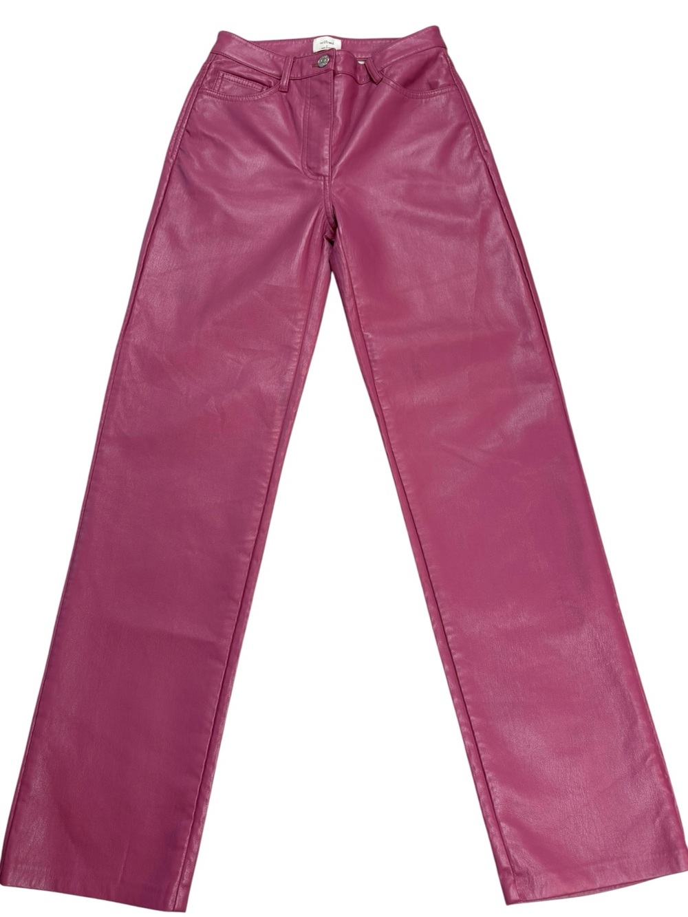 Wilfred Pink Faux Leather Straight Leg Pants Size 2